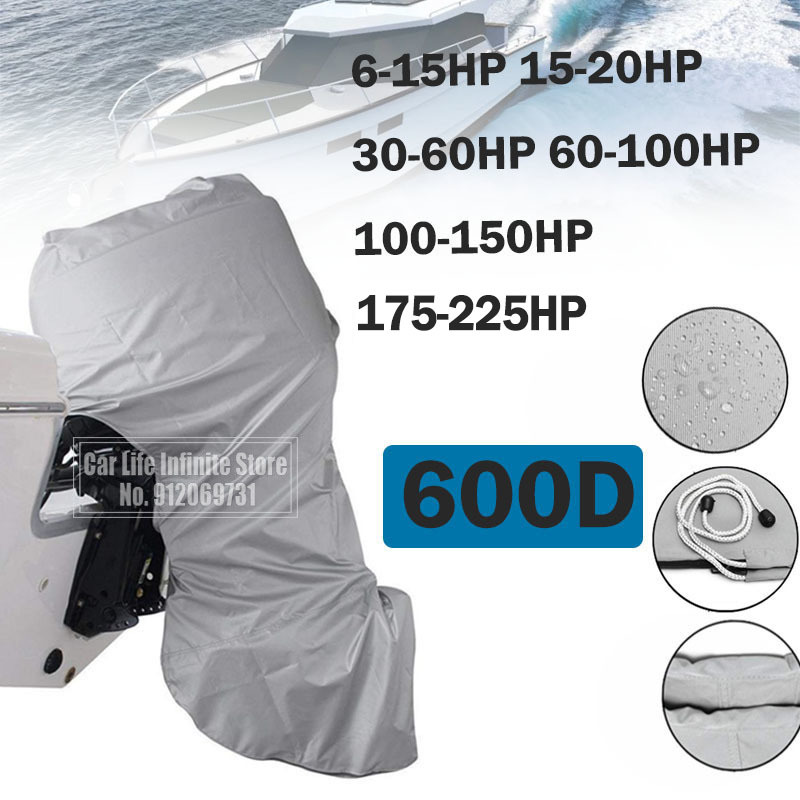 Outboard Motor Cover Waterproof - 600D 6-225HP Motor fueraborda completo cubierta