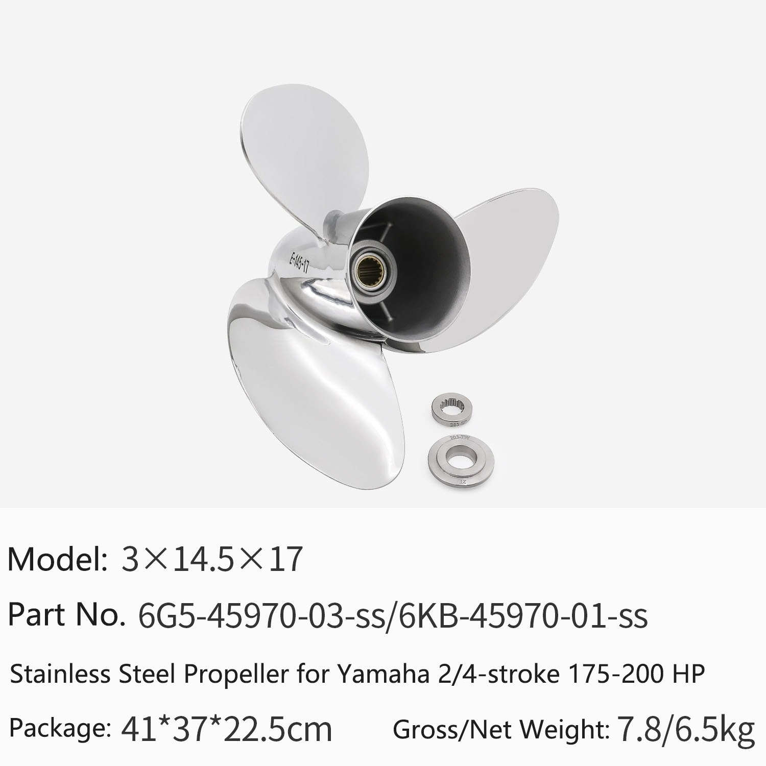 Outboard Motor Propeller Stainless - Hélice de Acero Inoxidable para Motor