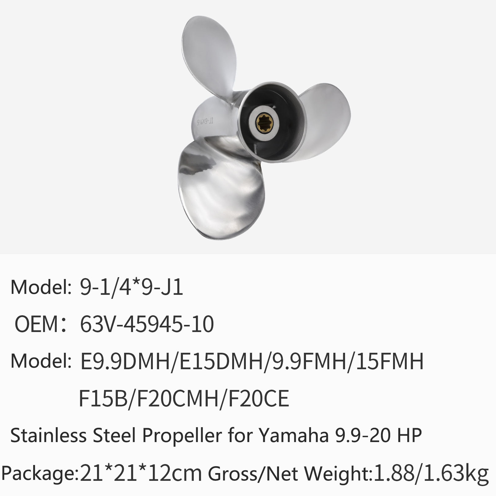 Outboard Motor Propeller Stainless - Hélice de acero inoxidable para motor