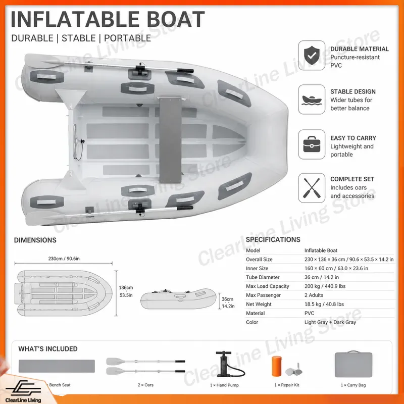 Inflatable Boat 3.3M Pvc - Bote Inflable Mini de 3.3M con