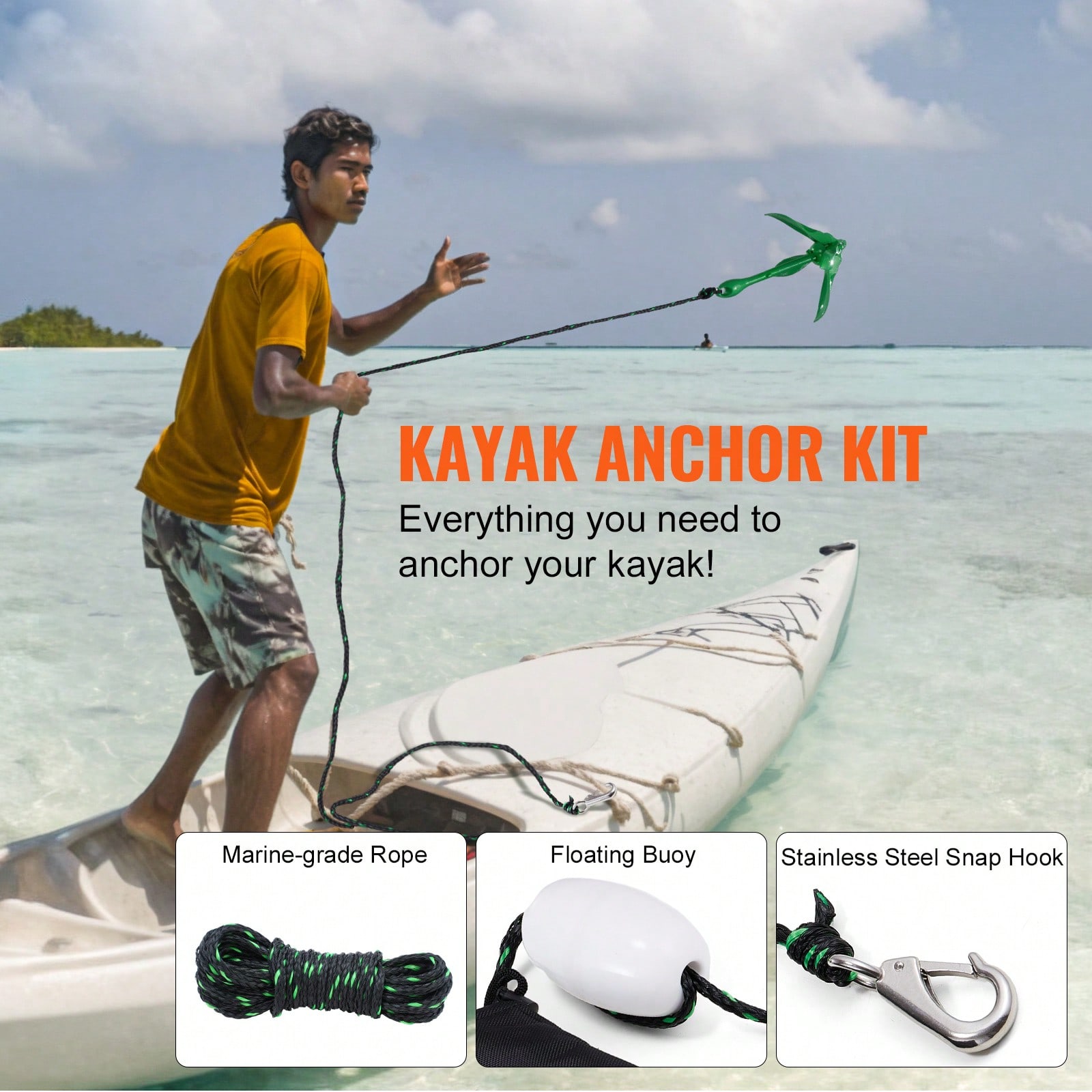 Kit de anclaje con gancho y po - Boat Anchor Kit Galvanized reseña y precio