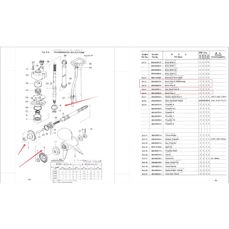 Juego de engranajes 350-64010- - Outboard Motor 9.9Hp 4 Stroke reseña y precio