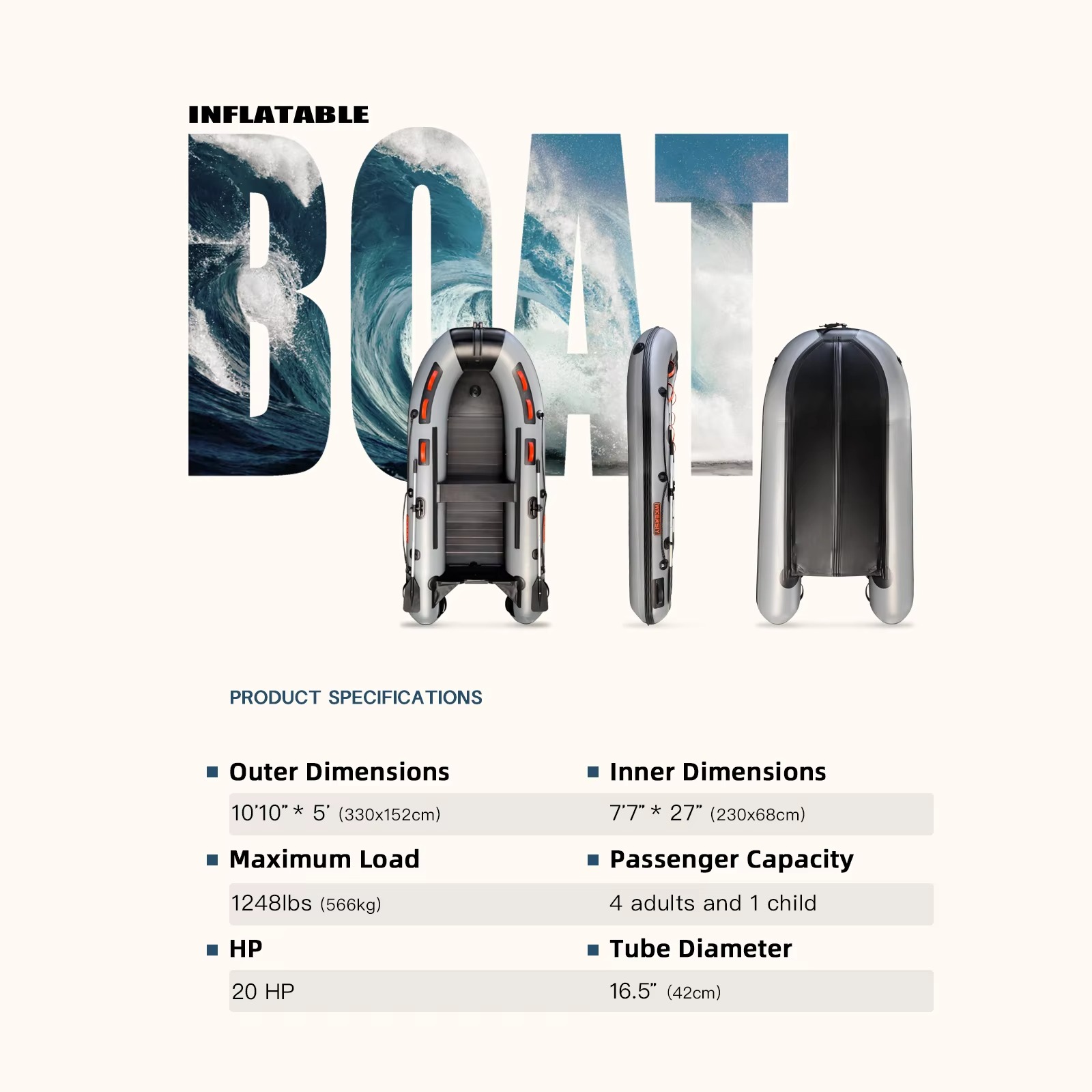 Bote Inflable Deportivo de Ale - Inflatable Boat 3.3M Pvc reseña y precio