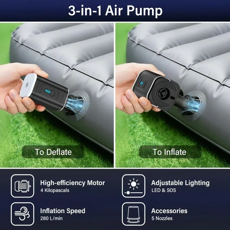 Mini bomba de aire recargable  - Inflatable Boat Electric Pump reseña y precio