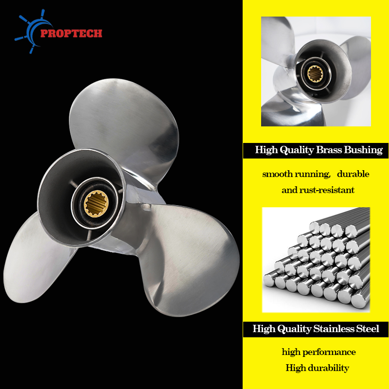 Hélice de barco 11 1/8x14 para - Outboard Motor Propeller Stainless reseña y precio