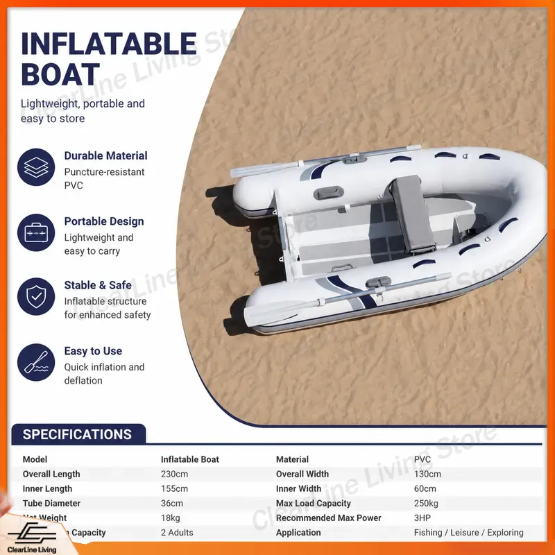 Bote Inflable Mini de 3.3M con - Inflatable Boat 3.3M Pvc reseña y precio