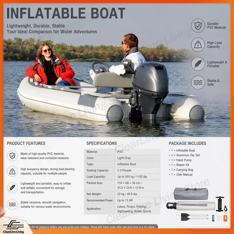 Bote Inflable Mini de 3.3M con - Inflatable Boat 3.3M Pvc reseña y precio